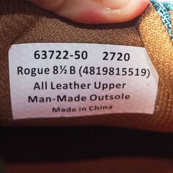 Ferrini Rouge Moc Toe Mid Leather Chukka Boots Women's 8.5B Turquoise 63722-50 - Picture 10 of 11